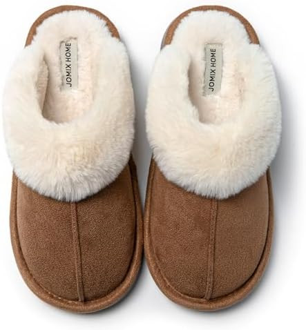 JOMIX Pantofole Donna Invernali Pelose Calde Effetto Camoscio con Fodera in Pelliccia Sintetica C... | Amazon (IT)