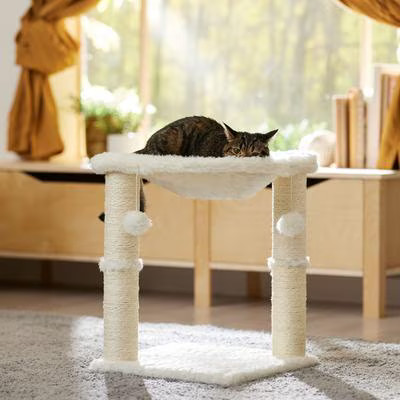 Frisco 20-in Faux Fur Cat Tree, Gray | Chewy