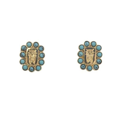Turquoise Crest Earrings | Goldbug Collection