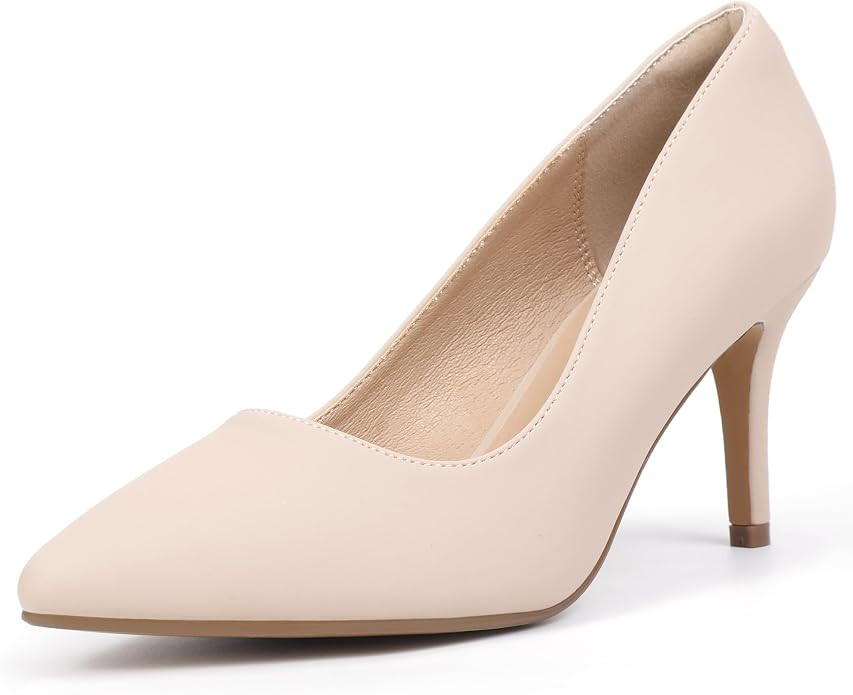 IDIFU IN3 High Heels Pumps Closed Toe Heels Women's Pumps Stiletto Pointed Toe Dress Shoes Weddin... | Amazon (US)