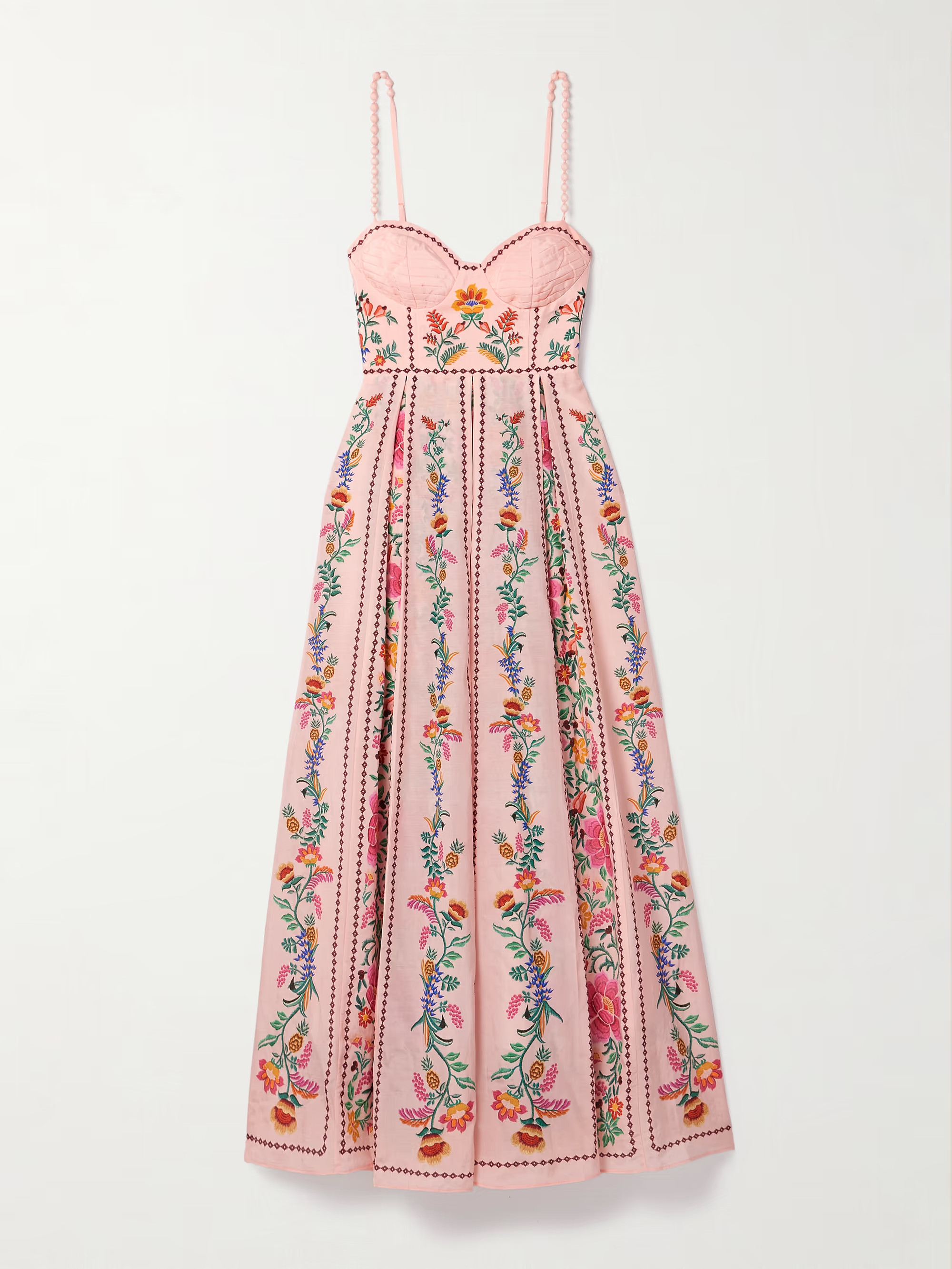 Embellished pleated floral-print cotton-blend voile maxi dress | NET-A-PORTER APAC