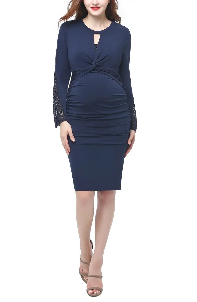 Kimi and Kai Vivian Ruched Maternity Midi Dress | Nordstrom | Nordstrom