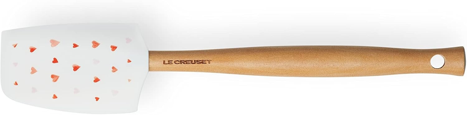 Le Creuset L'Amour Medium Silicone Spatula, 11 1/8" x 2 1/4", White with Pad Printed Heart Design | Amazon (US)