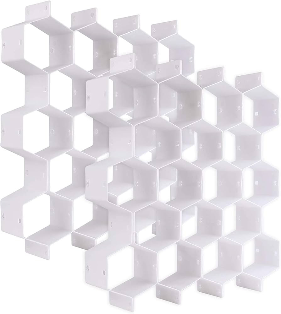 JIAKAI Honeycomb Drawer Organizer，Partition Bee Style Underwear Socks Bras Ties Belts Scarves D... | Amazon (US)