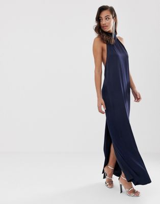 ASOS EDITION halter column maxi dress in satin | ASOS US