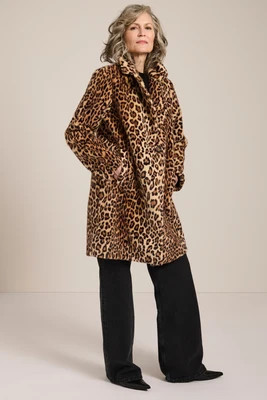 Dakota Leopard Print Tailored Coat | Bernardo Fashions