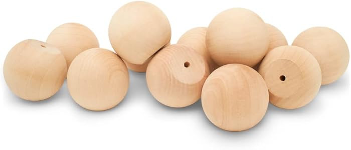 Wood Knobs, 2 Inch Round Natural Wood Drawer Pulls, Pack of 12 Unfinished Wooden Drawer Knobs, Ba... | Amazon (US)