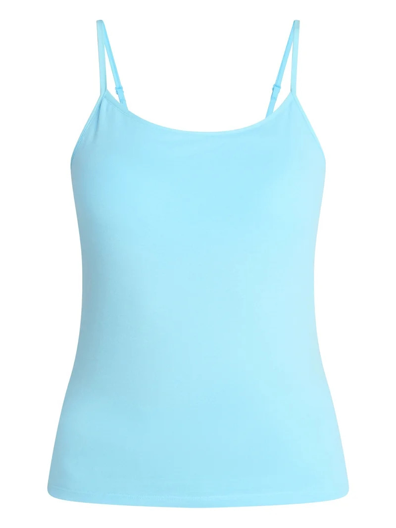 No Boundaries Cropped Cami Top with Shelf Bra, Women's XXS-XXL | Walmart (US)