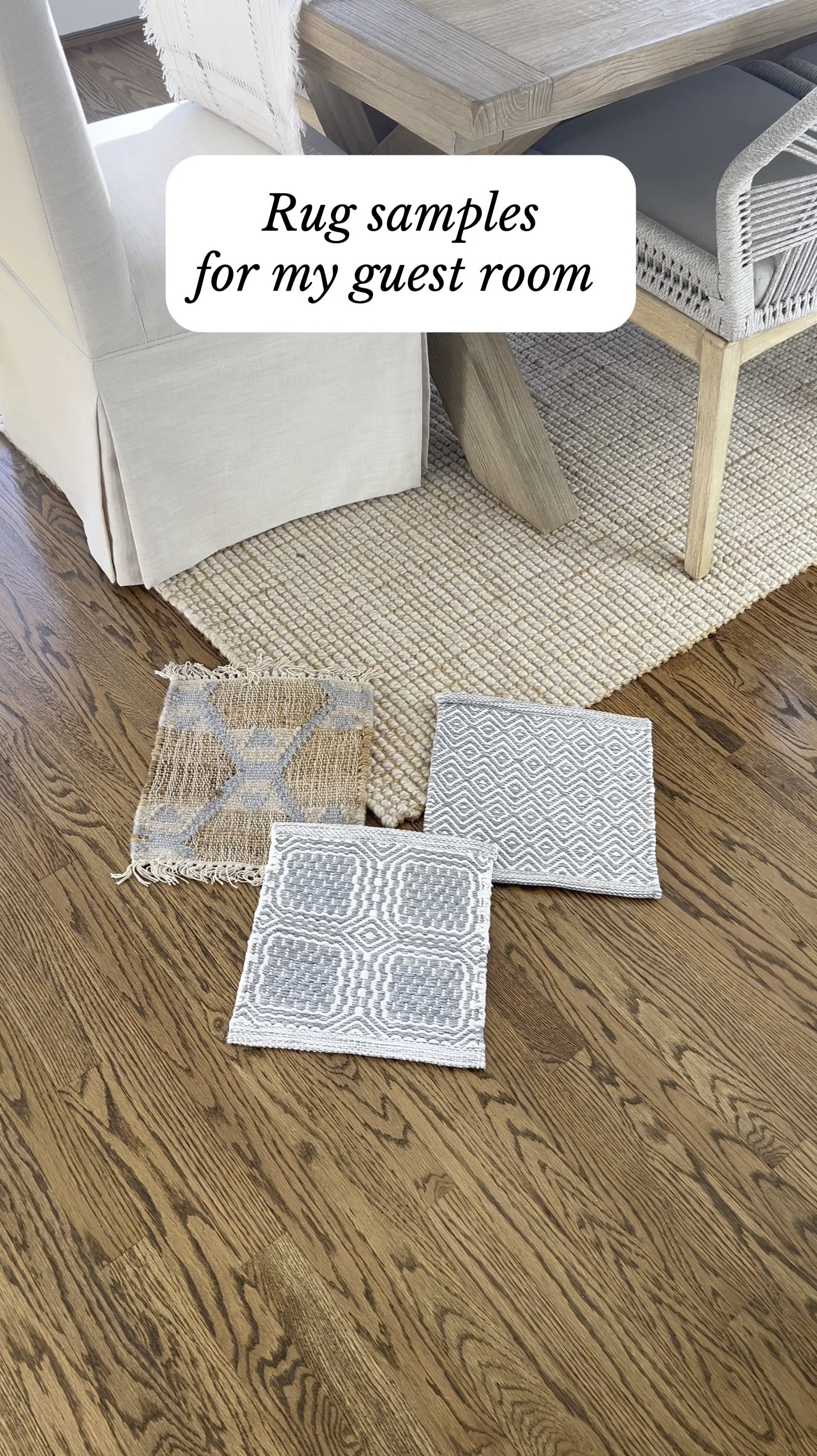 Trying to decide on a new rug for our guest room so ordered a few samples. Which one do you like?! Rugs are only on sale for a couple more days and I can't decide!
-
coastal home decor, coastal style rugs, coastal rugs, woven rugs, blue rugs, blue & white rugs, bedroom rugs, dining room rugs, living room rugs, entryway rugs, indoor/outdoor rugs, serena & lily rugs, beach house rugs, jute rugs, pottery barn rugs, dining room chairs, dining room furniture, patterned rugs, rugs on sale, neutral rugs, 8x10 rugs, 9x12 rugs, 3x5 rugs, runners, 6x9 rugs, 11x14 rugs, oversized rugs

#LTKStyleTip #LTKHome #LTKSaleAlert