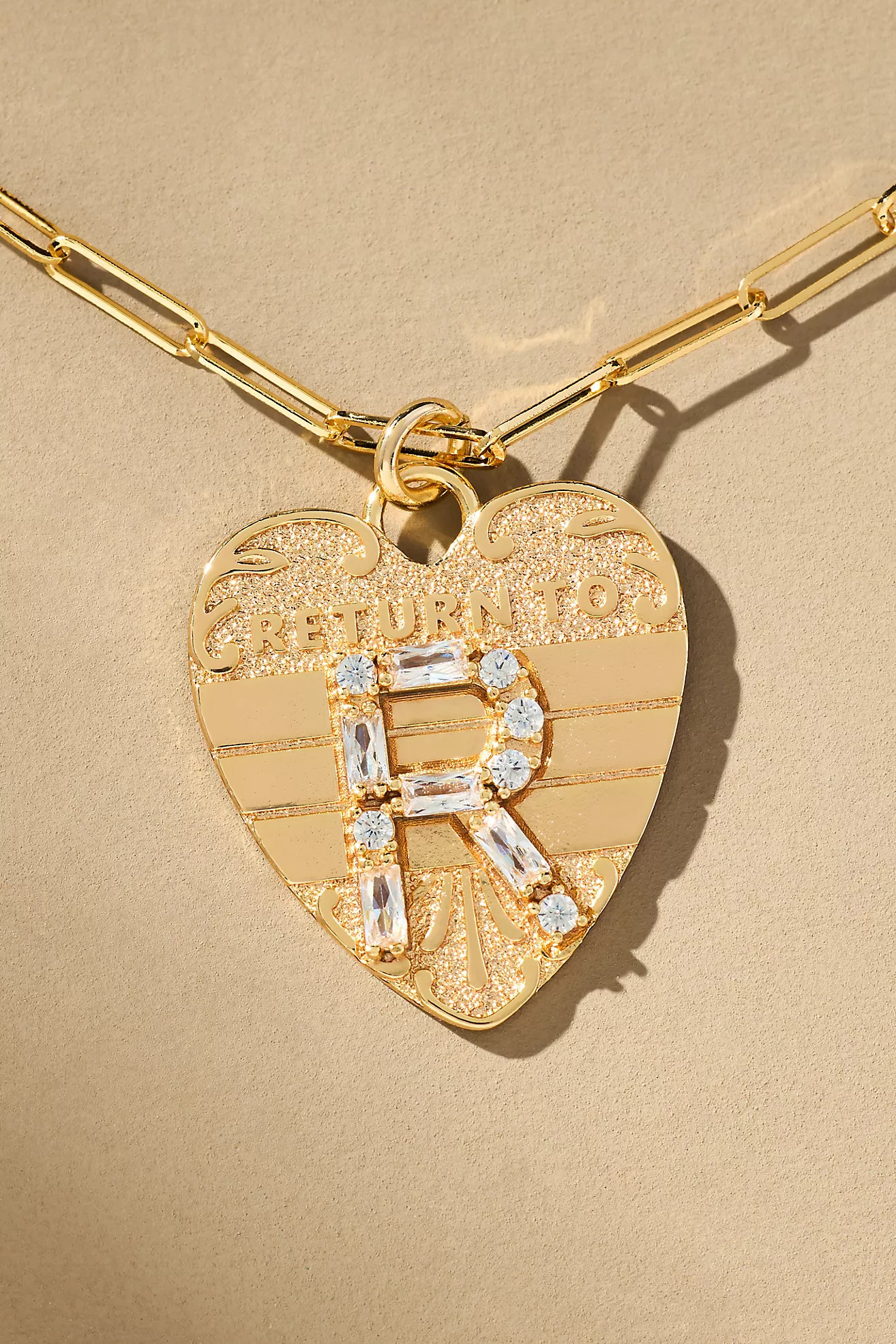 Monogram Heart Charm Necklace | Anthropologie (US)