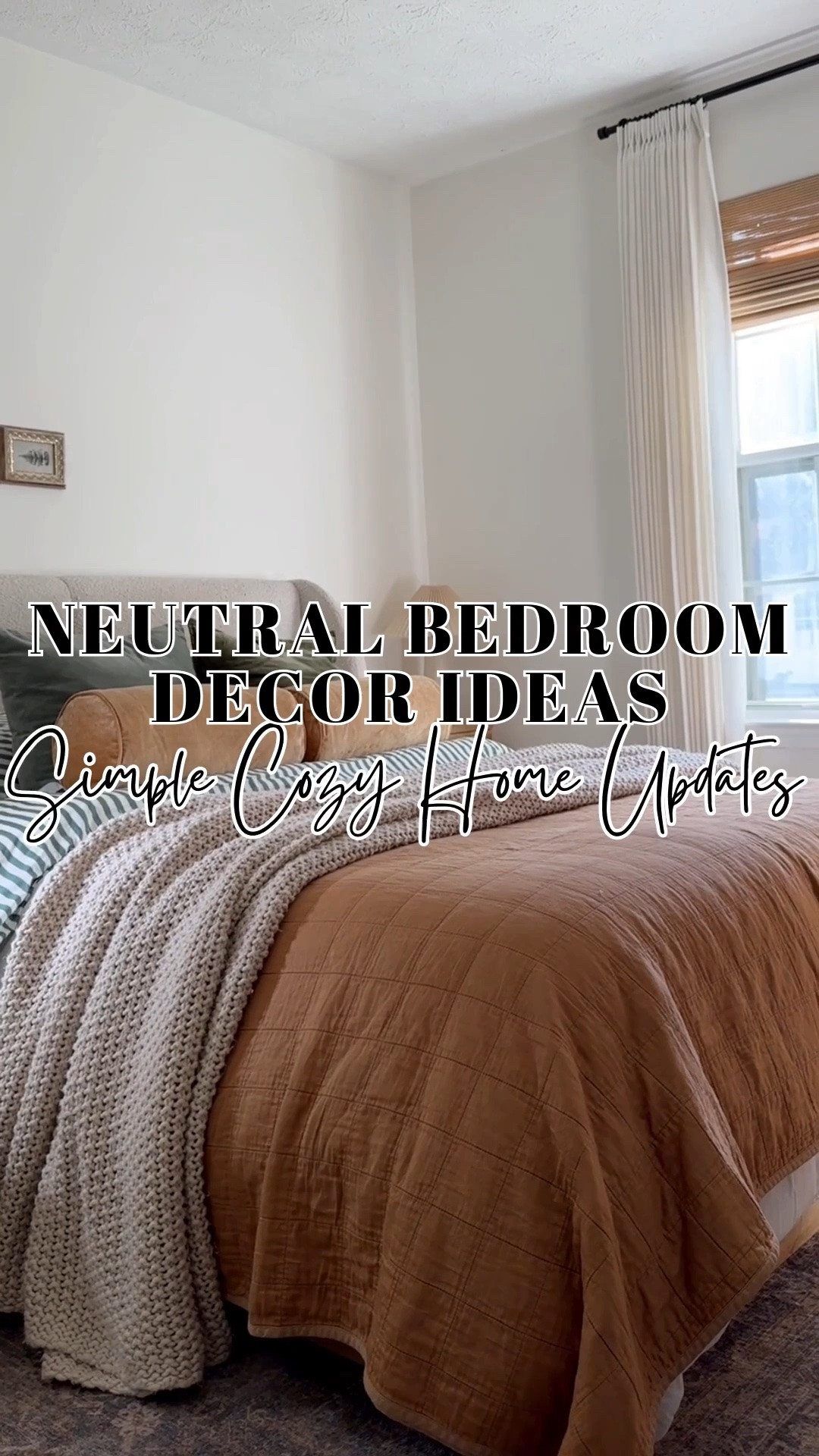 This warm neutral bedroom setup combines soft textures, earthy tones, and simple decor pieces to create a relaxing space. Perfect for anyone looking to refresh their bedroom for the fall season.   Fall Bedroom Decor Cozy Bedroom Ideas Neutral Bedroom Decor Bedroom Makeover Ideas Cozy Home Decor Fall Home Decor Warm Neutral Decor Bedroom Inspiration Minimalist Bedroom Cozy Bedding Ideas @Wayfair @Walmart @amazonfindsandfashion @Target

#LTKHome #LTKSeasonal #LTKU