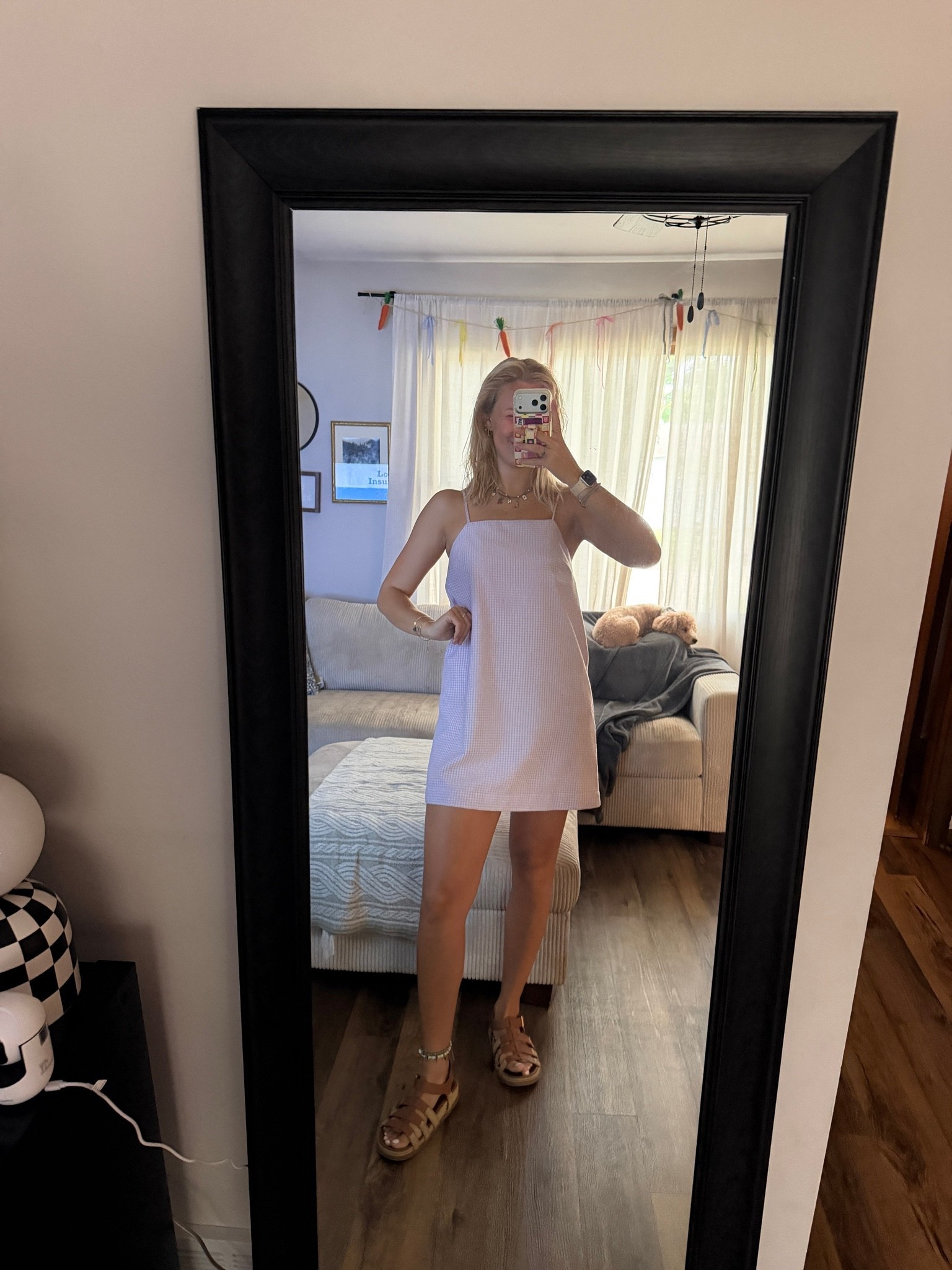 Last night’s din outfit with the girlsss— 09.02.26 💜🤍

Strappy Mini Shift Dress — comes in 8 colors, lined, adjustable straps, and is PERRRFECT for summer (concerts 🤠, casual dinners, winery days, work outfit with sneakers or sandals.. etc.) 💜🤍

So so so SOOOO many good deals at Old Navy right now, tons of dupes for a 1/4 OF THE PRICE!!! 🤑

size small in Old Navy dress
size 8 in brown @Target sandals
size small in cream of Navy sweater

Old Navy deals, spring deals, spring outfits, spring dresses, athletic wear, athleisure wear, trending shorts, green leggings, Old Navy finds, Old Navy dresses, Old Navy pants, linen pants, denim shorts, jelly flats, transition pieces, trending at Old Navy, hot deals, casual dresses, summer dresses, purple dresses, country concerts, concert outfits, Target shoes, Target sandals, brown sandals, summer dinner outfits

#LTKSaleAlert #LTKootd #LTKSeasonal