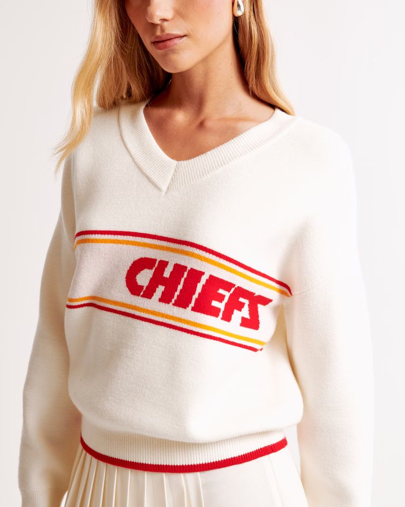 NFL Kansas City Chiefs LuxeLoft V-Neck Sweater | NFL NFL | Abercrombie.com | Abercrombie & Fitch (US)