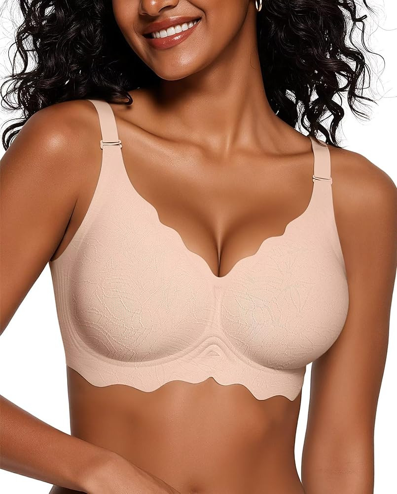 Vertvie Seamless Bras for Women No Underwire Wireless Push Up Bra Support Full Coverage Bralette ... | Amazon (US)