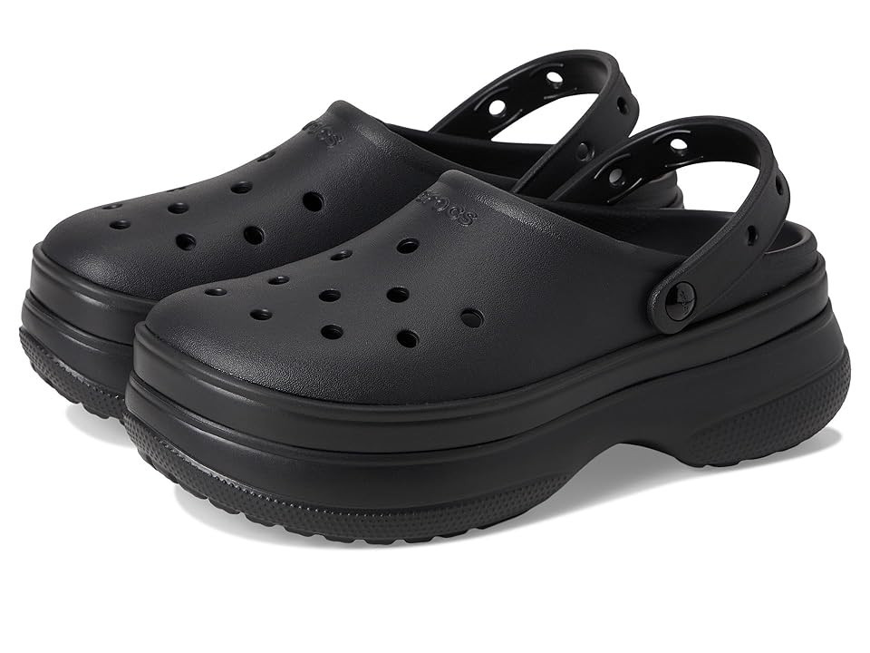 Crocs Classic Stacked Clogs Platform Platform Clog Shoes Black/Black : Men's 2 - Women's 4 Medium, EVA | Zappos