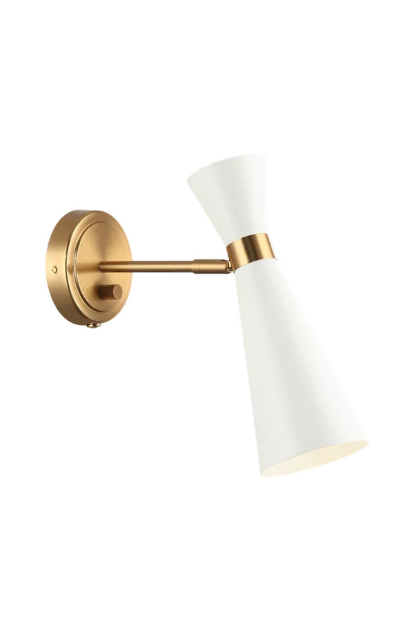 Blaze Wall Sconce, 1-Light, Gold, White, 12.15"H (S09611Agwh... | The Mile