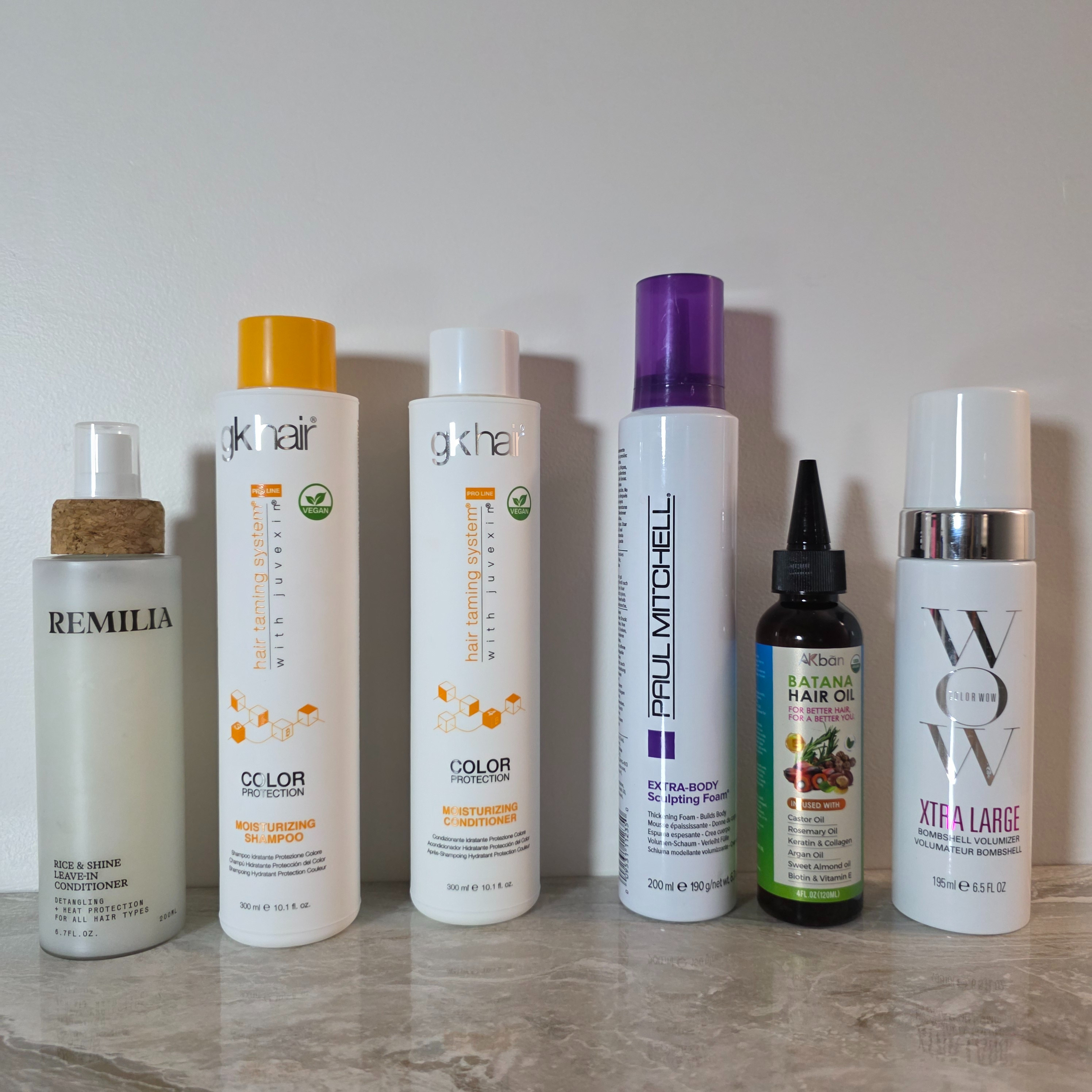 
My current hair care routine for thinning, color-treated hair over 40 — and I'm not skipping a single one. The GK Hair Color Protection shampoo + conditioner are doing serious work, the Batana Oil is the sleeper hit everyone's sleeping on, and the WOW Xtra Large volumizer? Game changer for flat fine hair. Linking everything so you don't have to hunt. #haircareover40 #thinninghairover40 #colorprotectedhair #hairroutine #GKhair #batanaoil #WOWhair #finehairtips #haircareproducts #over40hair #beautyroutineover40 #hairvolume 

 #LTKgrwm #LTKOver40 #LTKBeauty