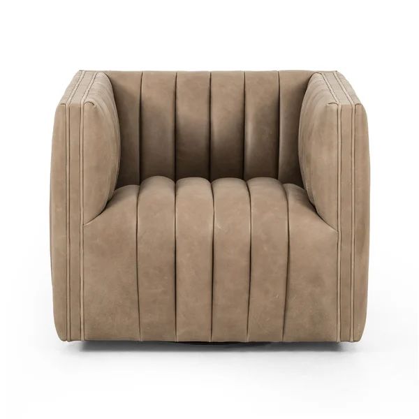 Brandt Leather Swivel Club Chair | Wayfair North America