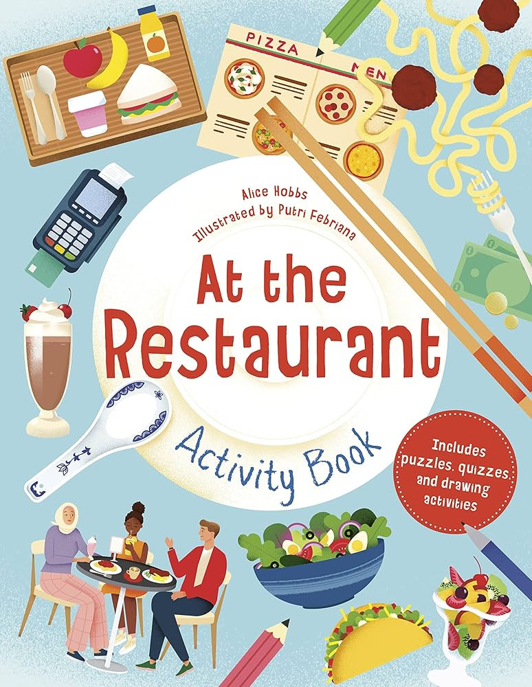 At the Restaurant Activity Book: Includes puzzles, quizzes, and drawing activities | Amazon (US)
