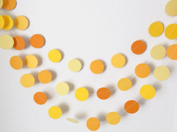 Shades of yellow and orange circle garland, Party decorations, Summer Garland, Birthday decoratio... | Etsy (US)
