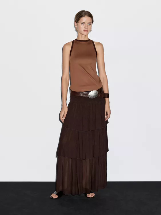 100% cotton halter top with contrast detail | Zara Canada