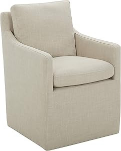 Amazon Brand – Stone & Beam Vivianne Modern Upholstered Dining Chair with Casters, 24.4"W, Line... | Amazon (US)