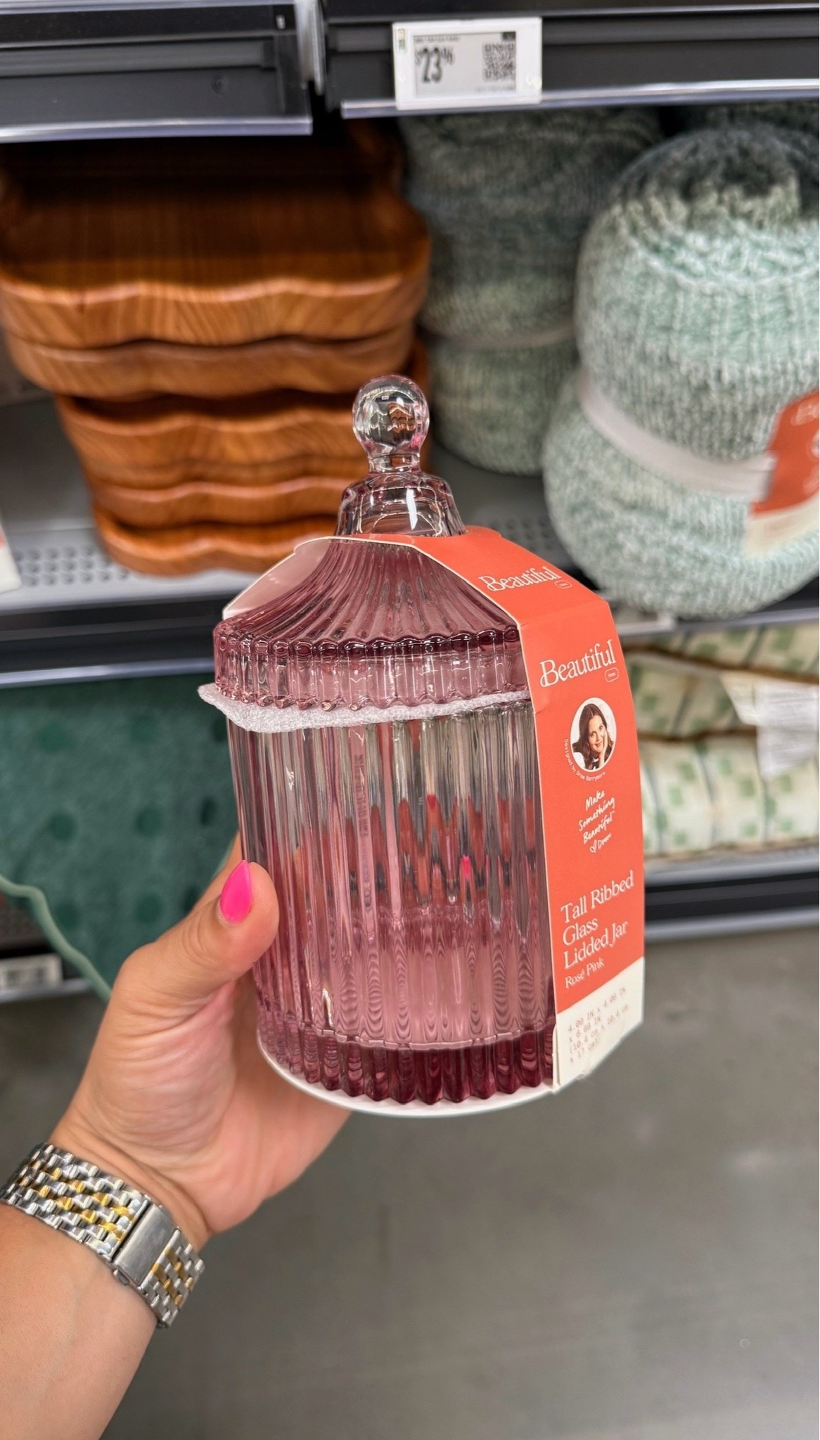 This pink glass jar is such a pretty find from Walmart. It’s perfect for storing bathroom essentials, candy, coffee pods, or simply styling on a shelf.

#LTKHome #LTKdayinmylife #LTKgrwm