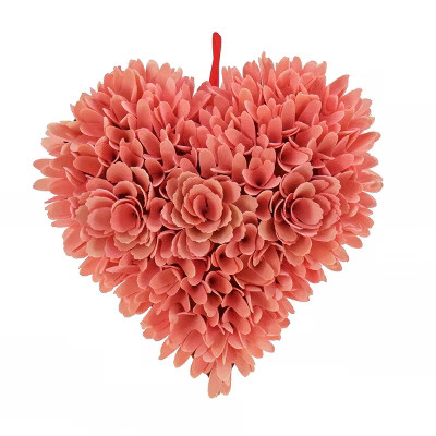 National Tree Company 11" Artificial Valentine's Heart, Decorated with Pink Roses, Valentine's Da... | Target