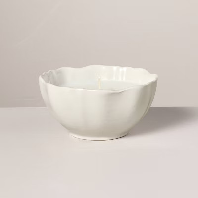 Scalloped Ceramic Lavender and Birch Jar Candle Cream - Hearth & Hand™ with Magnolia | Target