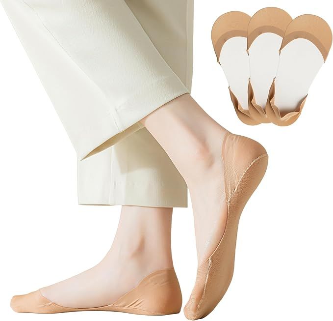 F Flammi No Show Socks Women Non-Slip Invisible Liner Socks Cotton for Flats Heels Pumps Lofers | Amazon (US)