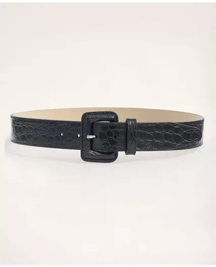 Leather Croc Embossed Belt | Brooks Brothers