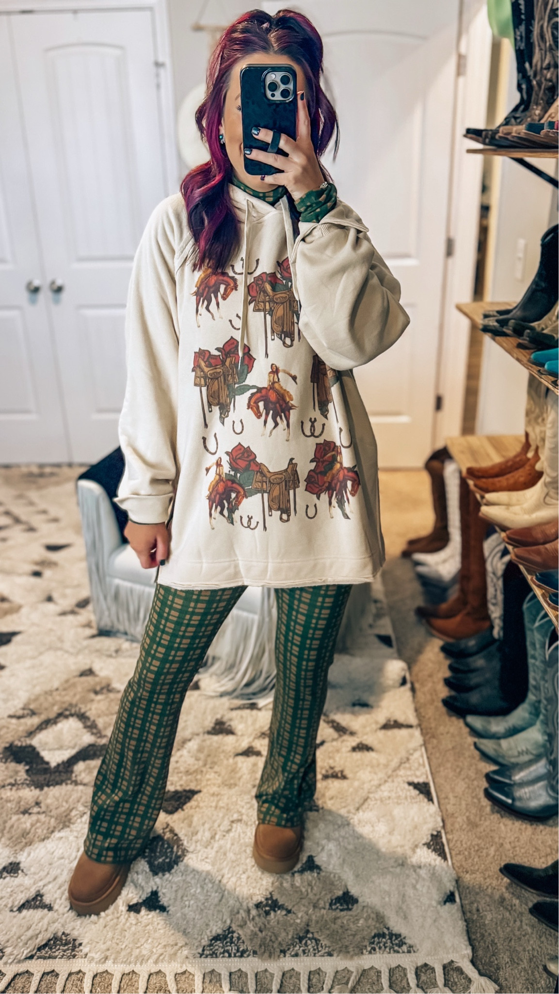 Travel fit to NFR in Vegas -tribe Kelley yoga pants and long sleeve thermal - Ugg boots - Ugg booties - western fashion - gift idea 

#LTKStyleTip #LTKGiftGuide #LTKSeasonal