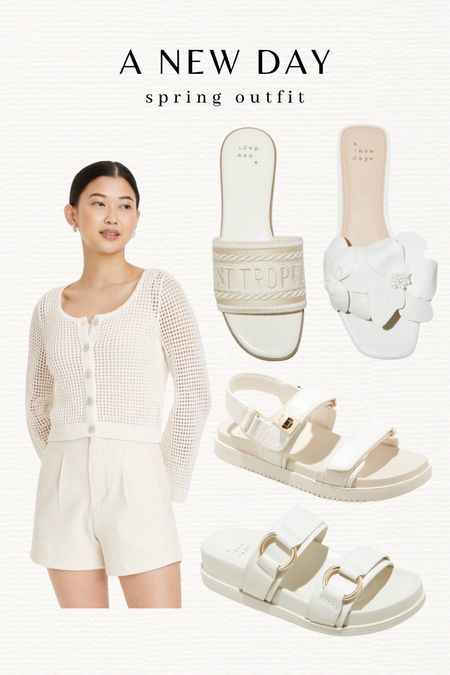 SPRING OUTFIT INSPO 🎯 Entire outfit from A New Day at Target! Monochromatic look with all white - multiple sandals to pair with 🤍

#LTKstyletip #LTKfindsunder100 #LTKfindsunder50