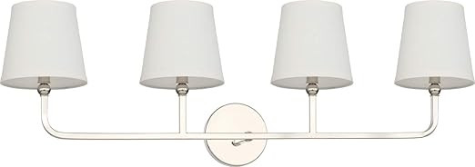 Capital Lighting 119341PN-674 Dawson Decorative White Fabric Stay-Straight Shades Bath Vanity Wal... | Amazon (US)