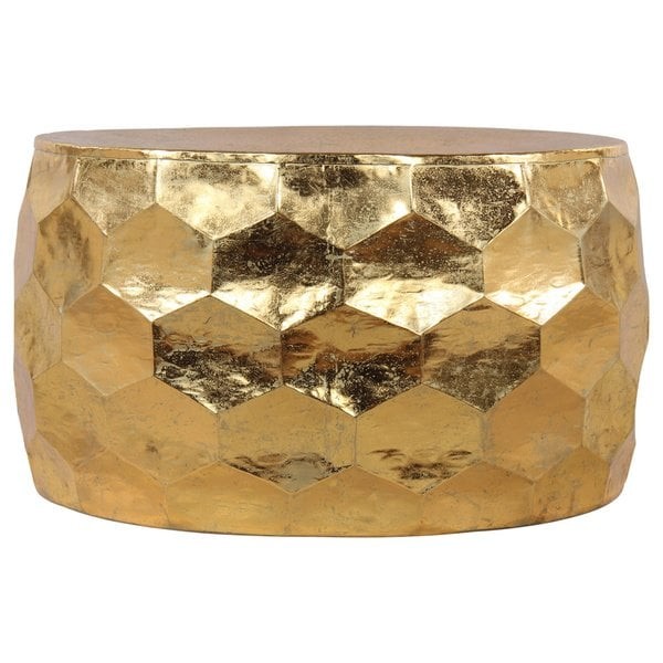 Gemoratic Hammered Gold Leaf Metal Coffee Table | Bed Bath & Beyond
