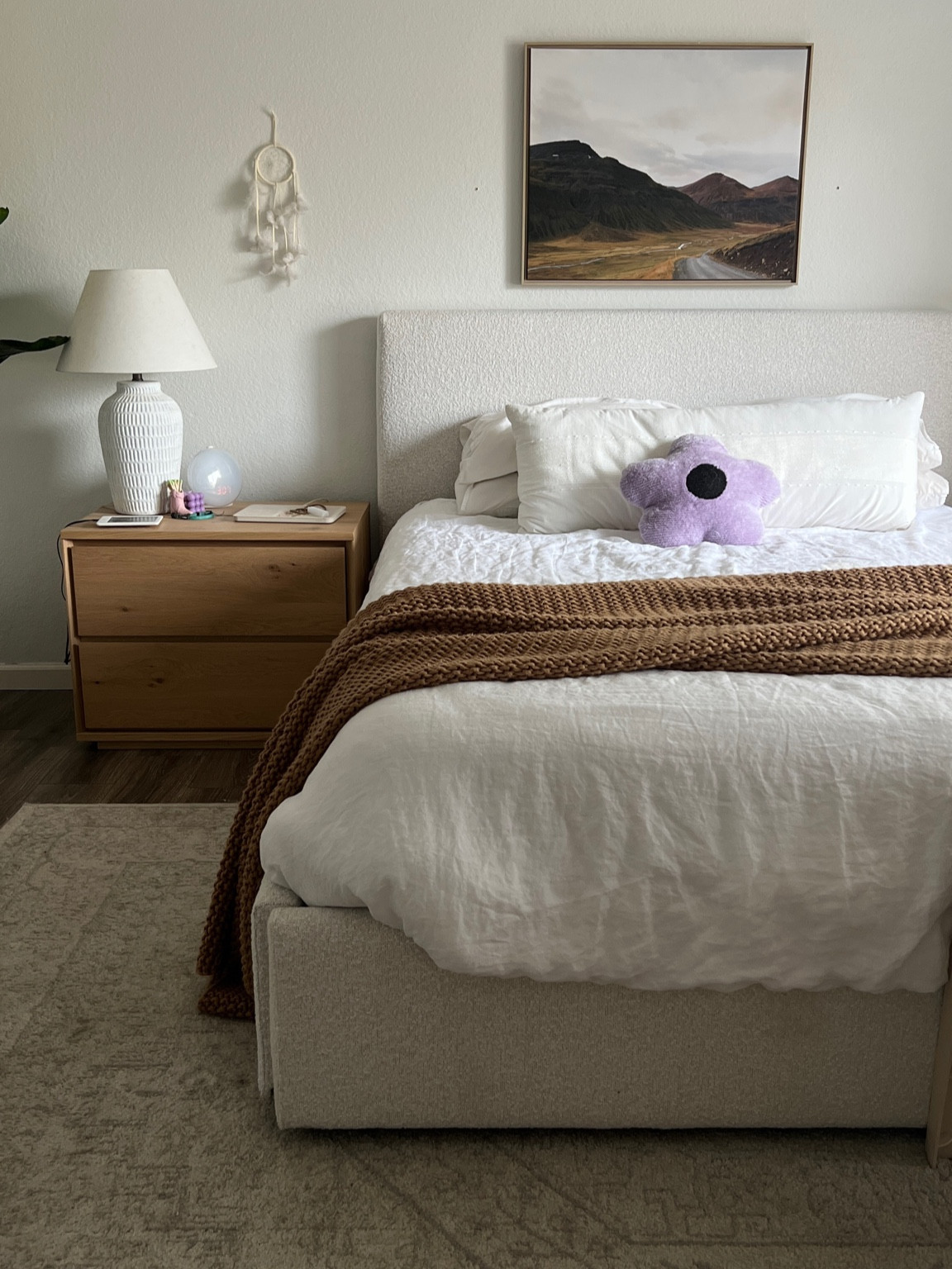 New west elm storage bed in my bedroom with white boucle fabric! I’m in love 😻 

#LTKhome