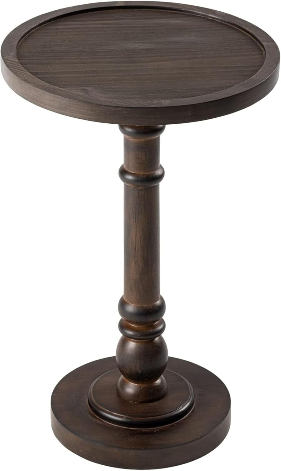Pedestal Small Drinking Table, Traditional Tray Top End Table, Espresso | Amazon (US)