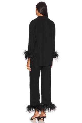 Party Pajama Set with Double Feathers in Black | Revolve Clothing (Global)