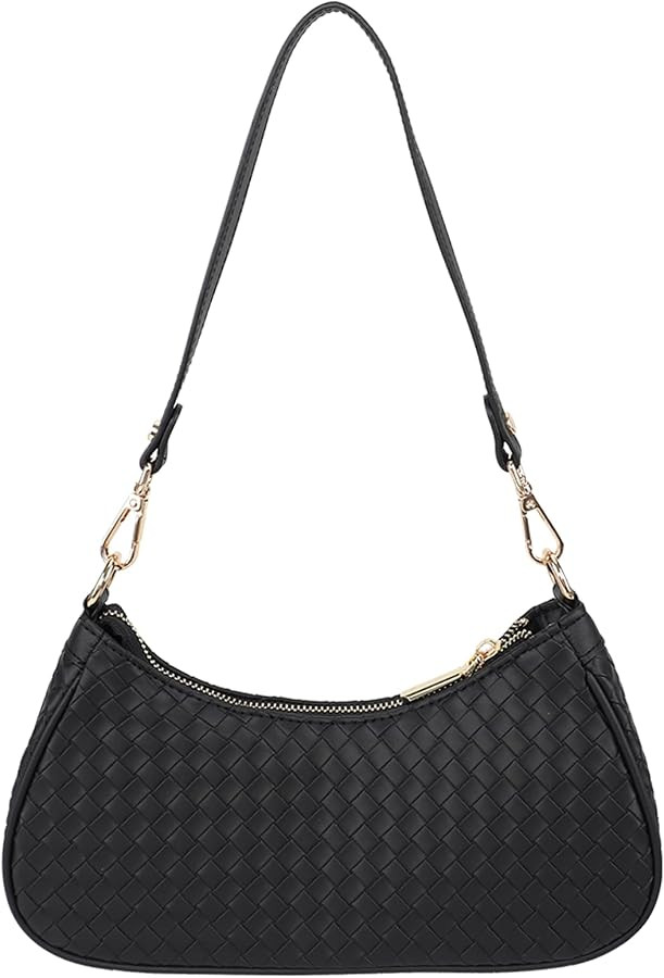 U+U Woven PU Leather Shoulder Bag, Small Hobo Bag for Women Retro Style | Amazon (US)