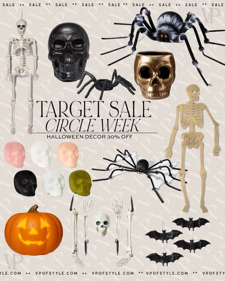 Target circle week sale 30% off Halloween decor. The large 6’ spiders are what I have on the outside of my house&these flocked skulls I’ve used to decorate the inside as well as the smaller spiders on my fireplace surround  

#LTKhome #LTKHalloween #LTKsalealert