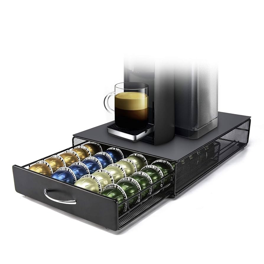 Nespresso Vertuoline Capsule Storage Drawer Vertuo Coffee Holder Metal Multiple Flavors Pods Orga... | Amazon (US)
