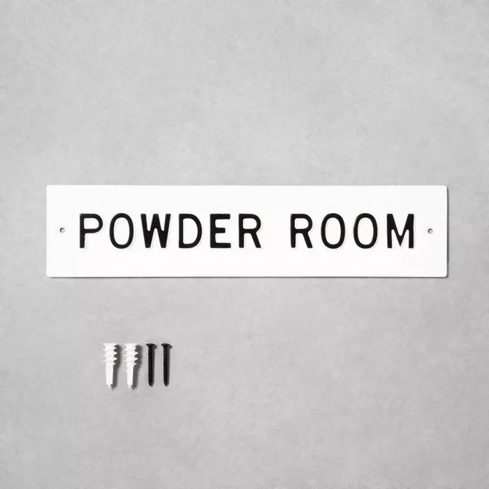 Small 'Powder Room' Wall Sign White/Black - Hearth & Hand™ with Magnolia | Target