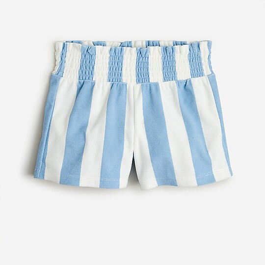 Girls' smocked-waist short in towel terry | J. Crew US