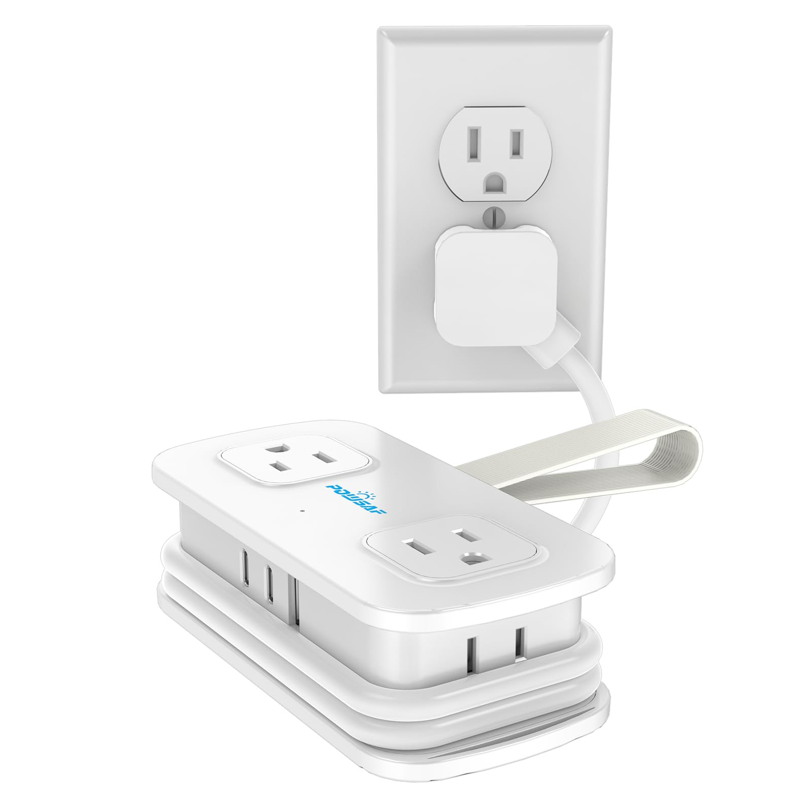 POWSAF Cruise Essentials 4-Ft Travel Power Strip with 4 Outlets and 3 USB Ports (2 USB C), Non Su... | Amazon (US)