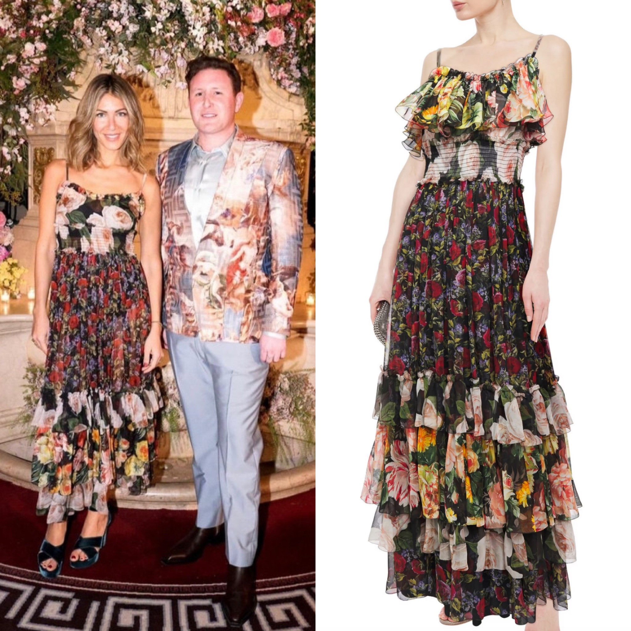 Erin Lichy’s Floral Tiered Ruffle Maxi Dress 📸= @hrh_alexander