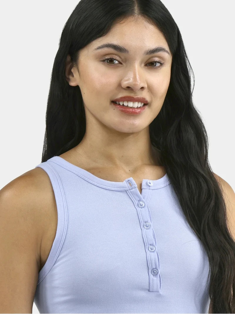 No Boundaries Seamless Henley Tank, Women's | Walmart (US)