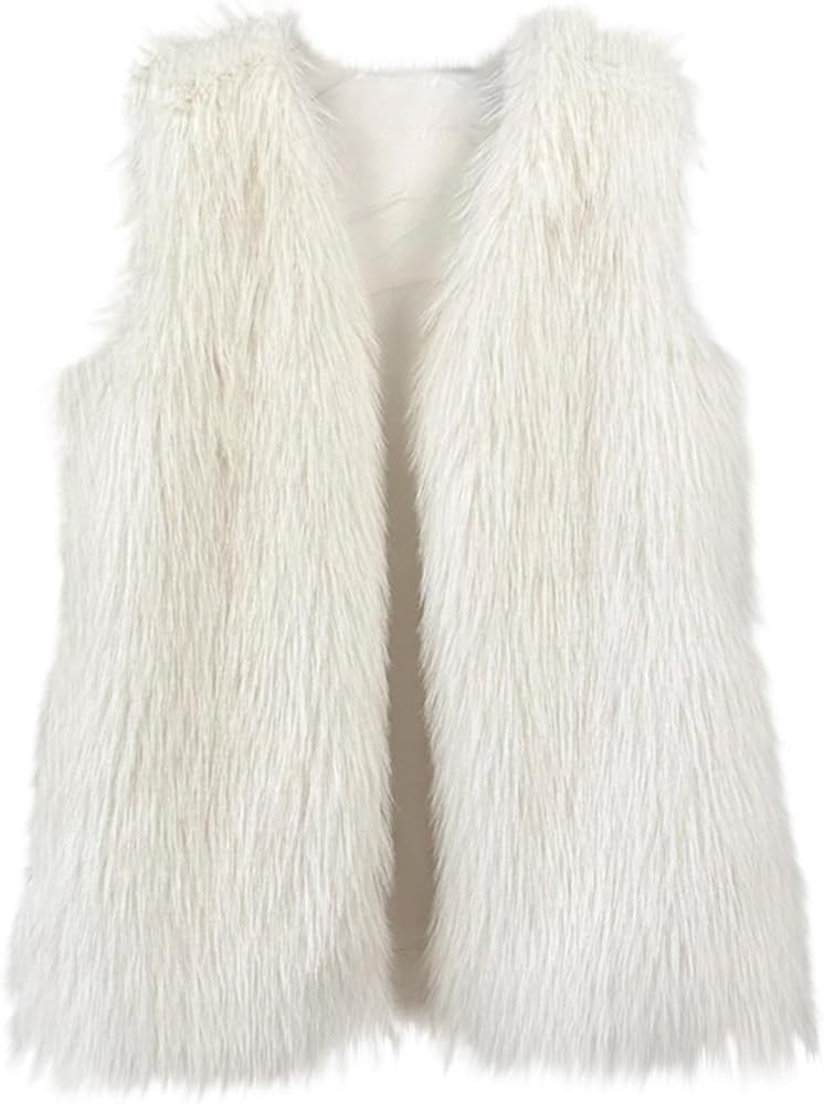 Women's Faux Fur Vest Coat Luxury Fluffy Sleeveless Jackets Shaggy Fuzzy Warm Open Front Cardigan... | Amazon (US)