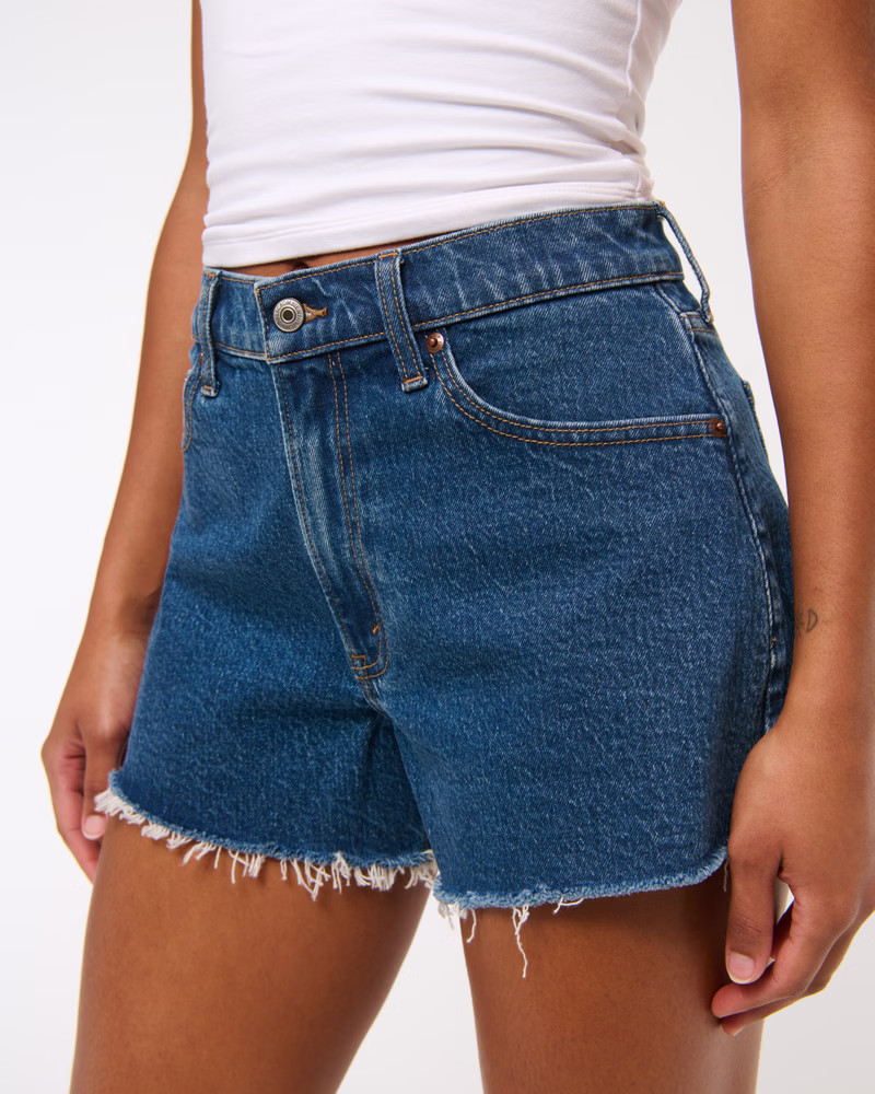 Curve Love High Rise 90s Cutoff Short | Abercrombie & Fitch (US)