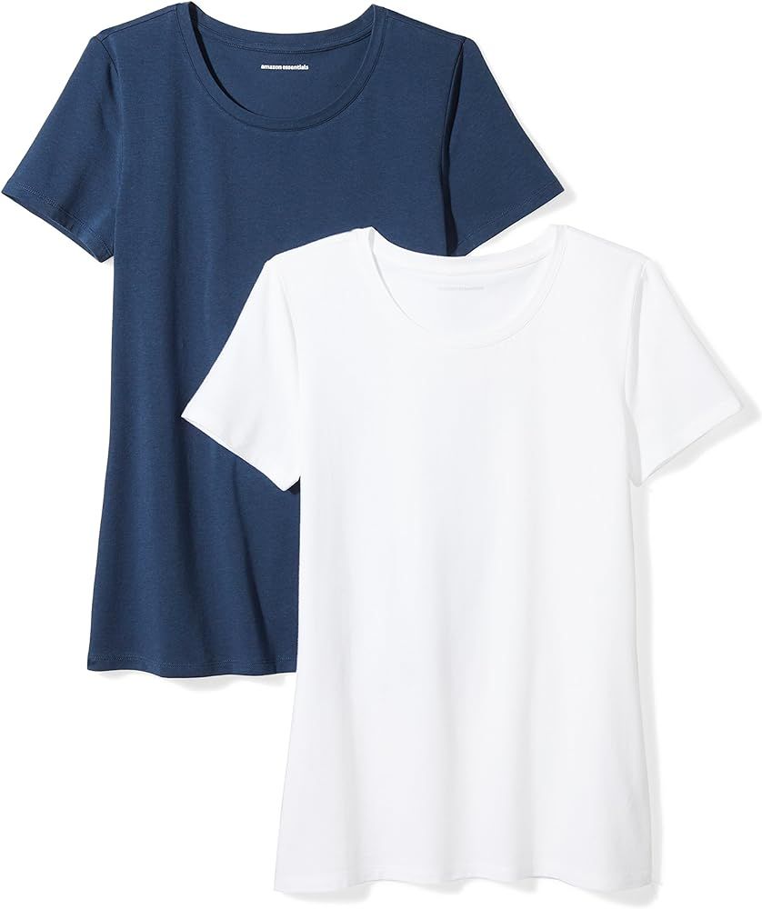 Amazon Essentials Women's 2-Pack Classic-Fit Short-Sleeve Crewneck T-Shirt | Amazon (US)