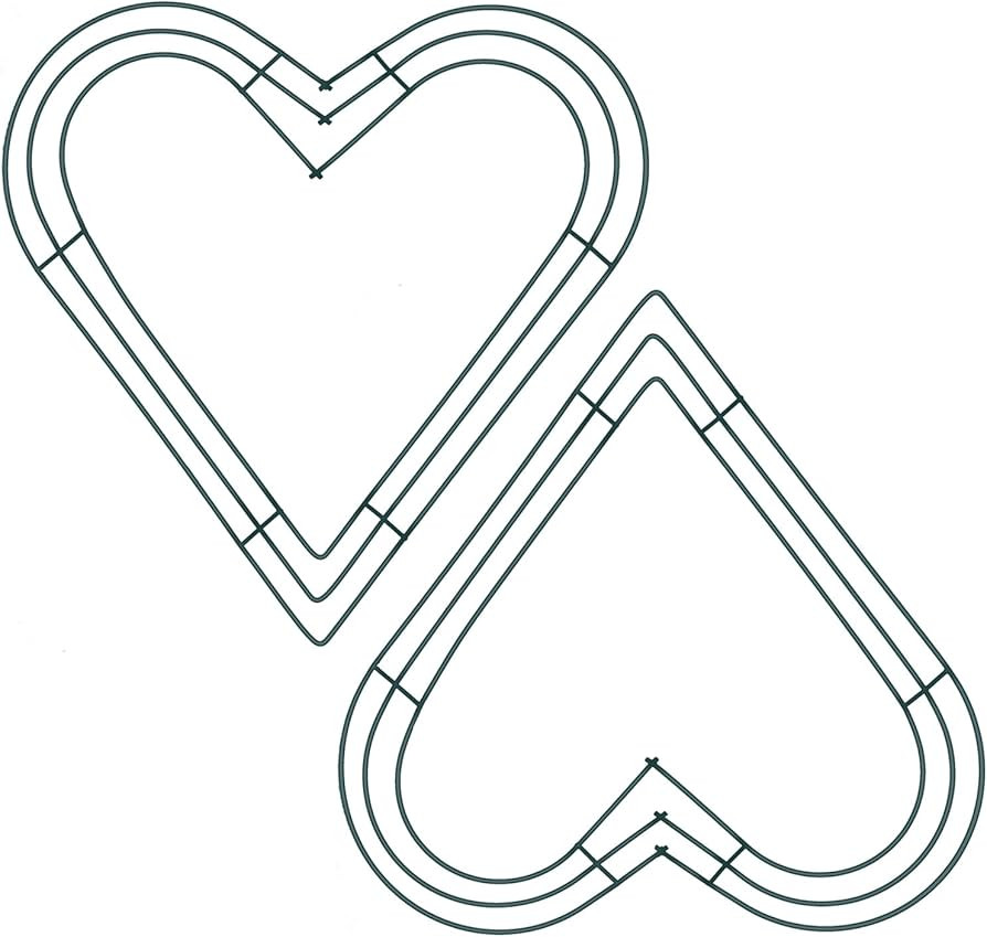 Pack of 2 Heart Shaped Wire Wreath Frame 12 Inches Dark Green Metal Wreath Frame for DIY, Floral ... | Amazon (US)
